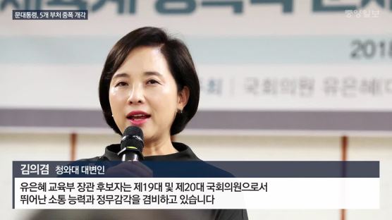 문대통령, 5개 부처 중폭 개각…김동연 경제팀 유임 