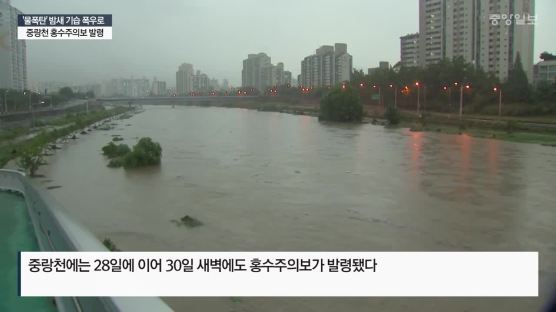 29일 밤 서울 잠수교 침수는 빗물과 바닷물의 협공 탓