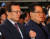 2012년 제18대 대선 후보자 선출을 위한 서울 지역경선 합동연설회에 당시 이해찬 대표와 박지원 원내대표가 참석해 있다. [중앙포토]