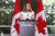 지난달 31일 주미 캐나다대사관에서 열린 기자회견에서 발언하는 크리스티아 프리랜드 캐나다 외교장관. [로이터=연합뉴스]