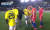 콜롬비아 축구대표팀의 에드윈 카르도나가 지난해 11월10일 수원월드컵경기장에서 열린 한국과 평가전에서 기성용에게 인종차별을 상징하는 눈 찢기 동작을 하고 있다. 2017.11.10 [MBC 캡처]