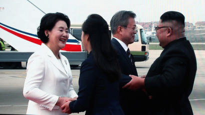평양땅 밟은 문 대통령···북한군 "각하 위해 도열"