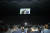 문재인 대통령과 김정은 북한 국무위원장이 19일 밤 평양 5.1 경기장에서 열린 &#39;빛나는 조국&#39; 공연을 함께 관람했다. 공연에서 지난 판문점 남북 정상회담의 모습들이 등장하고 있다. 2018.9.19/뉴스1