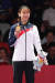 성기라가 2018 자카르타·팔렘방 아시안게임 주짓수 여자 62kg급에서 금메달을 목에 걸고 기뻐하고 있다. [뉴스1]