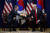 문재인 대통령과 트럼프 미국 대통령이 24일 오후 (현지시간) 미국 뉴욕 롯데 뉴욕팰리스 호텔에서 열린 한-미정상회담에서 만나 악수하고 있다. [AP=연합뉴스]