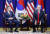 문재인 대통령과 도널드 트럼프 미국 대통령이 24일 오후 (현지시간) 미국 뉴욕 롯데 뉴욕팰리스 호텔에서 정상회담을 열고 있다. [연합뉴스]