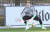 축구대표팀트레이닝센터(NFC)에서 실시된 훈련에서 조현우가 골키핑 훈련을 하고 있다. [연합뉴스]