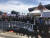 11일 오전 서귀포시 강정동 해군기지에서 진행된 제주 국제관함식 반대 집회 . 최충일 기자