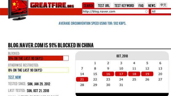 중국, 느닷없이 네이버 차단 … 블로그·카페 엿새째 먹통