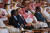 무함마드 빈 살만 사우디아라비아 왕세자(가운데)가 23일(현지시간) 사우디아라비아 리야드에서 열린 미래투자이니셔티브(FII) 에 참석하고 있다. [AFP=연합뉴스]