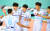 27일 인천 삼성화재전에서 득점을 올린 뒤 환호하는 대한항공 선수들. [사진 한국배구연맹]