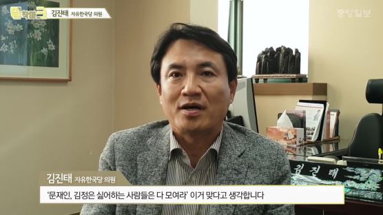 [밀착마크] 김진태 "문재인·김정은 싫어하는 사람 다 모이자"