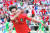 한국 축구대표팀 중앙수비수 김영권이 6월 28일 카잔에서 열린 러시아 월드컵 조별리그 독일전에서 골을 넣은 뒤 기뻐하고 있다. 김영권은 결승골은 물론 육탄 방어까지 펼치면서 2-0 승리를 이끌었다.[연합뉴스]
