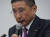 닛산자동차의 사이카와 히로토 사장이 19일 밤 요코하마 본사에서 기자회견을 하고 있다. 곤 회장과 대립해온 것으로 알려진 그는 곤 회장을 22일 이사회에서 해임할 것이라고 밝혔다. [AP=연합뉴스] 