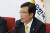 송언석 자유한국당 의원이 27일 오후 서울 여의도 국회에서 열린 예산소위 관련 긴급회의에서 발언을 하고 있다. [뉴스1]
