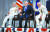 제임스 매티스 미 국방장관(가운데)이 26일(현지시간) 도럴에서 열린 남부사령관 이·취임식에서 폴러 신임(왼쪽)·티드 전임사령관과 대화하고 있다. [AP=연합뉴스]
