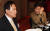 박근혜 전 대통령이 2010년 국가미래연구원 발기인 대회에 참석해 김광두 서강대 당시 교수와 얘기하고 있다. [중앙포토]