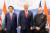30일(현지시간) 주요 20개국(G20) 정상회의가 열리는 아르헨티나 부에노스아이레스에서 도널드 트럼프 미국 대통령과 아베 신조 일본 총리, 나렌드라 모디 일본 총리가 만났다.[연합뉴스=UPI] 