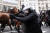8일(현시지간) 프랑스 파리에서 열린 &#39;노란조끼&#39; 4차 집회에서 기마 경찰대가 최루탄을 쏘며 시위를 저지하고 있다. [EPA=연합뉴스]