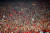 말레이시아와 스즈키컵 결승 1차전에서 원정 응원을 펼치는 베트남팬들. [AP=연합뉴스]