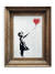 뱅크시의 소녀와 풍선(2002). 뱅크시는 자신의 그림이 15억 원에 낙찰되자 스스로 준비한 &#39;파괴 퍼포먼스&#39;를 벌였다. 그리고 자신의 그림에 &#39;사랑은 쓰레기통 안에&#39; 라는 독특한 이름을 붙였다. <저작권자 ⓒ 1980-2018 ㈜연합뉴스. 무단 전재 재배포 금지.>