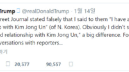 트럼프 ‘북한 사랑’ 식나…5·6월 트윗 41건, 10월 이후는 6건