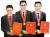 18일 개혁개방 40주년 기념식에서 중국 경제에 기여한 공로로 수상한 마윈 알리바바 회장, 마화텅 텐센트 회장, 리옌훙 바이두 회장.(왼쪽부터) [AP·로이터=연합뉴스]