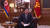 김정은 북한 국무위원장이 1일 오전 9시에 노동당 중앙위원회 청사에서 육성으로 신년사를 발표하고 있다. 김정은 위원장은 예전과 달리 올해는 소파에 앉아 신년사를 발표했다. [연합뉴스]
