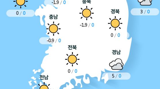 [실시간 전국 날씨] 오전 11시 현재 대체로 맑음