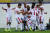 요르단 축구대표팀 선수들이 11일 열린 아시안컵 B조 조별리그 2차전에서 시리아를 상대로 골을 넣고 기뻐하고 있다. [EPA=연합뉴스]
