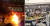 9일 오후 6시쯤 서울 광화문광장 인근 도로변에서 일어난 택시 화재 모습(왼쪽)과 여의도 국회 앞에 설치된 &#39;분신 택시기사&#39; 고 임모씨의 분향소(오른쪽) [연합뉴스]