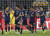 일본의 하라구치(맨 왼쪽)가 오만전에서 페널티킥골을 성공한 뒤 동료들과 기뻐하고 있다. [AP=연합뉴스]