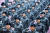 21일 열린 예비생도 군사훈련 입소식에서 제63기 예비생도들이 힘차게 거수경례를 하고 있다. 프리랜서 김성태