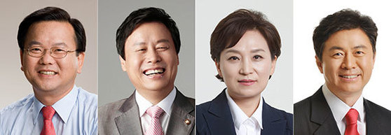 왼쪽부터 김부겸, 도종환, 김현미, 김영춘 장관. 이들은 총선용 교체가 기정사실로 받아들여지고 있다.