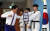 자유한국당 안상수 의원이 23일 오전 서울 여의도 국회 정론관에서 태권도 격파 시범을 선보이고 있다. [연합뉴스]