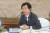 지난 17일 김승환 전국시도교육감 협의회 회장이 협의회 총회에 참석해 인사말을 하고 있다. [뉴스1]
