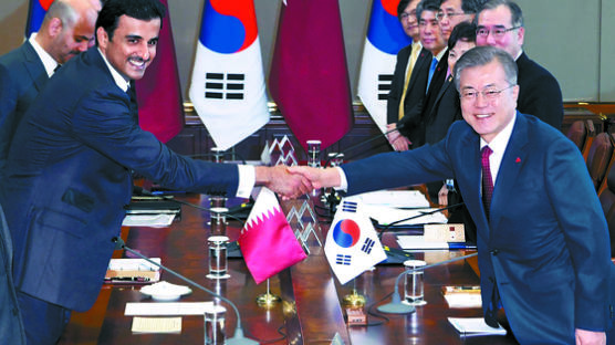 文 만난 카타르 국왕 "한국산 LNG선 60척 도입 계획"