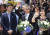문재인 당시 민주통합당 상임고문이 지난 2012년 6월17일 아내 김정숙 씨, 아들 문준용 군과 함께 서대문 독립공원 무대에 올라 대선출마을 선언하고 있다.