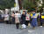 1일 도쿄 치요다구 나가타쵸 총리 관저 앞에서 재일동포와 일본 시민들이 김복동 할머니를 추모하는 집회를 열고 있다. 윤설영 특파원