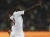 카타르 공격수 알모에즈 알리가 일본과 아시안컵 결승전에서 선제골 직후 환호하고 있다. [AP=연합뉴스]