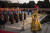 베이징 지탄(지단)공원에서 설날인 5일 열린 옛 제례 재현행사. 청나라 황제가 땅의 신에게 제사를 올리는 모습이다.[EPA=연합뉴스]