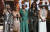 각 분야에서 성공한 여성으로서 메시지를 전달하고 있는 출연진. 왼쪽부터 레이디 가가, 제이다 핀켓 스미스, 얼리샤 키스, 미셸 오바마, 제니퍼 로페즈. [사진 AP=연합뉴스]