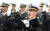 15일 경남 창원시 진해구 해군사관학교 연병장에서 열린 제77기 해사 사관생도 입교식에서 생도들이 힘차게 입교 선서를 하고 있다.[연합뉴스] 