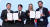 무니르 마주비 프랑스 경제재정부 국무장관(맨 오른쪽)이 정승일 산업통상자원부 차관(왼쪽 첫번째) 등 관계자들과 2019 한-불 신산업 협력 포럼&#39;에서 MOU 체결식을 하고 있다. [연합뉴스]