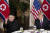 도널드 트럼프 미국 대통령과 김정은 북한 국무위원장이 27일 오후(현지시간) 2차 북미정상회담장인 하노이 회담장 메트로폴 호텔에서 만나 만찬을 하고 있다. [사진 백악관 트위터]