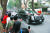 트럼프 대통령의 전용 차량인 캐딜락 원이 27일(현지시간) 베트남 주석궁으로 향하고 있다. [EPA=연합뉴스]