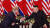 도널드 트럼프 미국 대통령과 김정은 북한 국무위원장이 2월 27일(현지시간) 베트남 하노이 소피텔 레전드 메트로폴 호텔 회담장 입구 국기 게양대 앞에서 악수하고 있다. [EPA=연합뉴스]