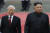 김정은 북한 국무위원장이 1일 오후 베트남 주석궁에서 환영행사에 참석하고 있다. [EPA=연합뉴스]