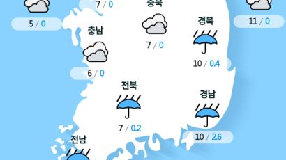 [실시간 전국 날씨] 오전 9시 현재 대체로 흐리고 곳에 따라 비