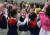 북한의 제14기 최고인민회의 대의원 선거가 10일 치러졌다. 북한 어린이들이 평양에서 투표가 진행되는 동안 춤을 추고 있다. [AP=연합뉴스] 